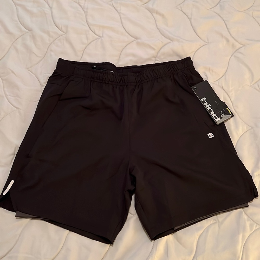 Men’s Hind Black Running Shorts with Comoression insert size M